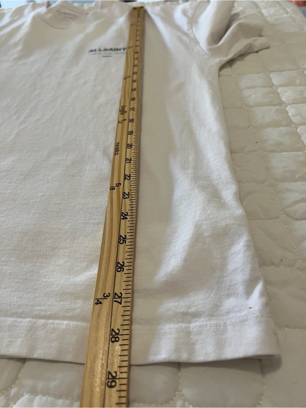 Allsaints Mens XL Underground Oversized White Organic Cotton T Shirt Streetwear - Picture 8 of 10